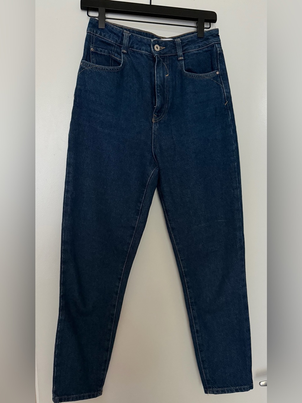 Zara Dark High-Rise Mom Jeans